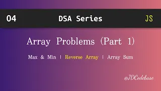 Array Problems Part 1 in JavaScript DSA Explained with Example JDCodebase
