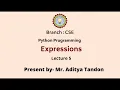 Python Programming Expressions AKTU Digital Education