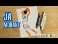 How to draw Ja Morant dunking How to draw basketball player NBA players drawing tutorial