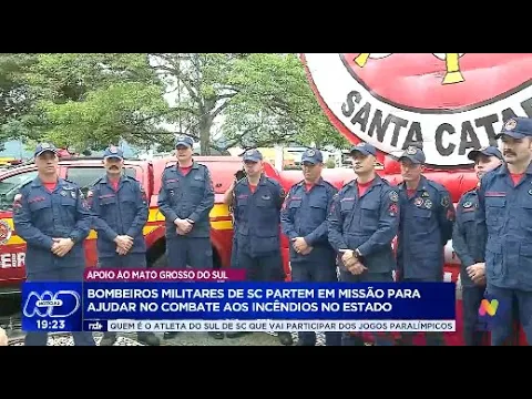 Bombeiros de Santa Catarina são enviados ao Mato Grosso do Sul para apoio em incêndios