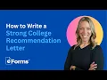 How to Write a Strong College Recommendation Letter