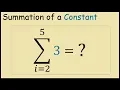 How to Calculate Summation of a Constant Sigma Notation