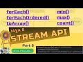 Stream API Terminal Operations Explained forEach forEachOrdered count min max PART 6