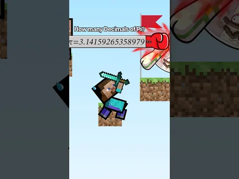Animation vs. Minecraft Skywars with Math-How Many Decimals of Pi