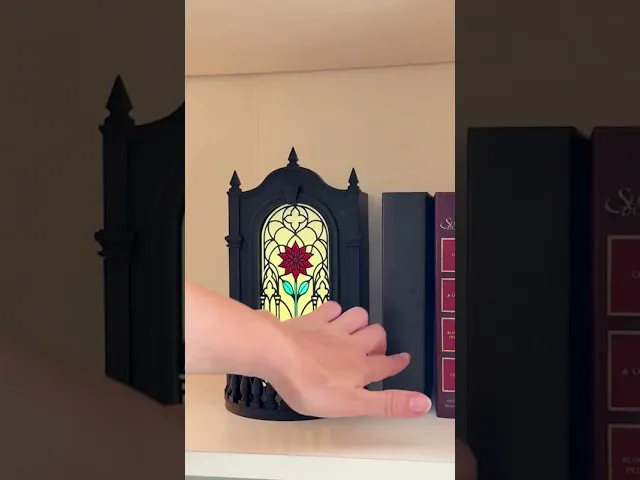 Gothic Balcony Book Nook with Stained Glass Window – Bookshelf Insert, Miniature Gothic Shelf Decor video thumbnail