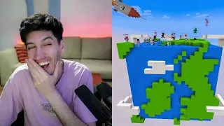 100 PERSONAS EN UN MINI PLANETA EN MINECRAFT