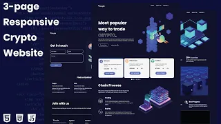 How to create a responsive crypto website template HTML CSS and JavaScript