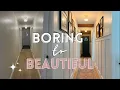 Hallway Makeover on a budget Faux beams board batten decorating from start to finish