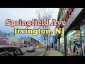 Walking on Springfield Avenue in Irvington New Jersey USA Civic Square to Newark border