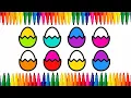 Colorful Easter Eggs Learn Colors for Kids Easy Coloring Pages