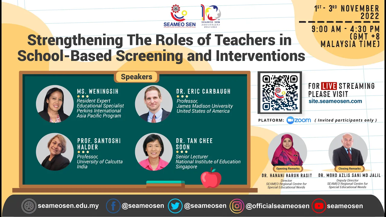 DAY 3 - STRENGTHENING THE ROLES OF TEACHERS IN SCHOOL-BASED SCREENING AND INTERVENTIONS