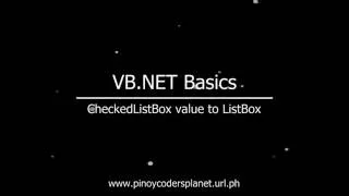 VB NET Basics CheckedListBox Item to ListBox