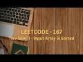 Leetcode 167 Two Sum II - Input Array Is Sorted Medium