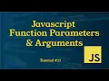 Function Parameters and Arguments in Javascript Tutorial 25 JavaScript Tutorial