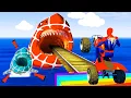 Download Lagu الأبطال الخارقين على القضبان دوامة قمع جسر 🏍️🐱‍SPIDER MAN!on Motorcycle in Spiral Bridge Stunt Rid