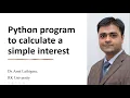 Python program to calculate a simple interest