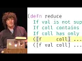 One of the worst things Rich Hickey copied from Common Lisp to Clojure non-Monoidal binary reduce