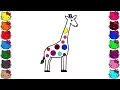 giraffe coloring pages - how to draw animal for kids
