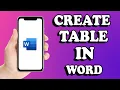 How To Create Table in MS Word On Android Insert Table in Microsoft Android App