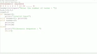 46 Tribonacci series Print tribonacci series Python program to print Tribonacci series