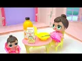 LOL Surprise Big Lil Sisters School Day Morning Time Routine - Eat Breakfast Brush Teeth