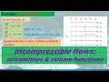 Incompressible flows streamlines and stream functions