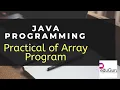 Java Programming Array Program Practical of Running Program