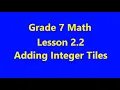 Grade 7 Math Lesson 2 2 Adding Integer Tiles
