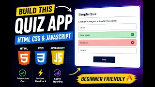 Build a Quiz App with HTML CSS JavaScript JavaScript Project for Beginners