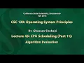 Operating Systems Lecture 45 CPU Scheduling 11 Algorithm Evaluation