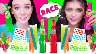 Download ASMR RAINBOW CANDY RACE CHALLENGE with MOST POPULAR TWIST AND DRINK MP3