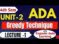 Design and Analysis of Algorithms ADA Unit-2 Greedy Technique explained in Hindi for RGPV