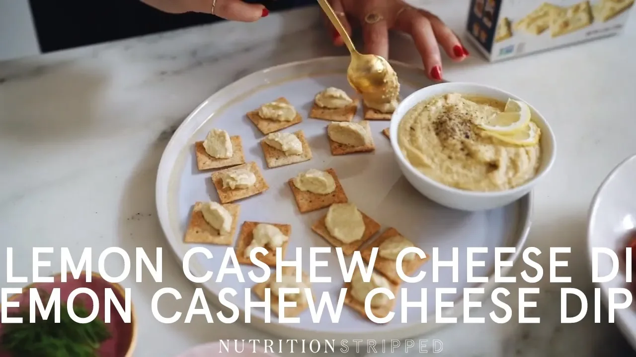 Cracker Bites With Lemon Cashew Cheese Dip   Nutrition Stripped