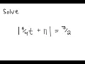 Absolute Value Equation Solve t 11