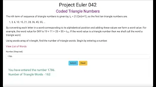 Project Euler 042 - Coded Triangle Numbers