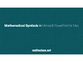 Mathematical Symbols in Microsoft PowerPoint for Mac