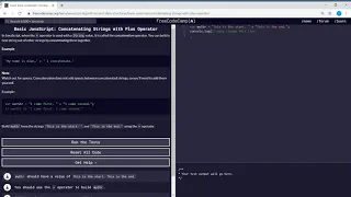 Basic JavaScript Concatenating Strings with Plus Operator