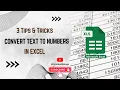 Convert Text to Numbers in Excel Excel Tips and Tricks 3 Tricks for Converting Text to Numbers