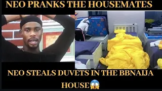 bbnaija2020 watch as neo pranks the housemates by stealing the duvets he gets caught
