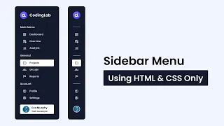Create a Simple Sidebar Menu in HTML and CSS Side Navigation Menu Bar