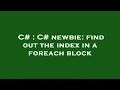 C C newbie find out the index in a foreach block