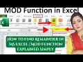 How to Find Remainder in MS Excel MOD Function Explained Simply
