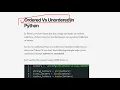 Ordered and Unordered Collection in Python Python Fundamentals Explained in Hindi