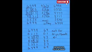 Cash 4 Pick 4 Lottery 6999 Workouts