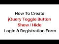 Show and Hide Registration Login Form Using Toggle Switch Button jQuery