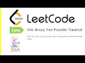 LeetCode Problem 144 Binary Tree Preorder Traversal Java Solution