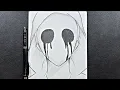 Scary art how to draw scary face easy step-by-step