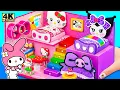 Download Lagu Build Cute My Melody House with Hello Kitty Bedroom, Purple Room for Kuromi 🎀💜 DIY Miniature House