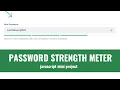 How to Make Password Strength Checker in JavaScript HTML CSS Source code