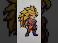 Goku SSJ3 figure sprite from DBZ made from beads Pixel art Dragon Ball crafts